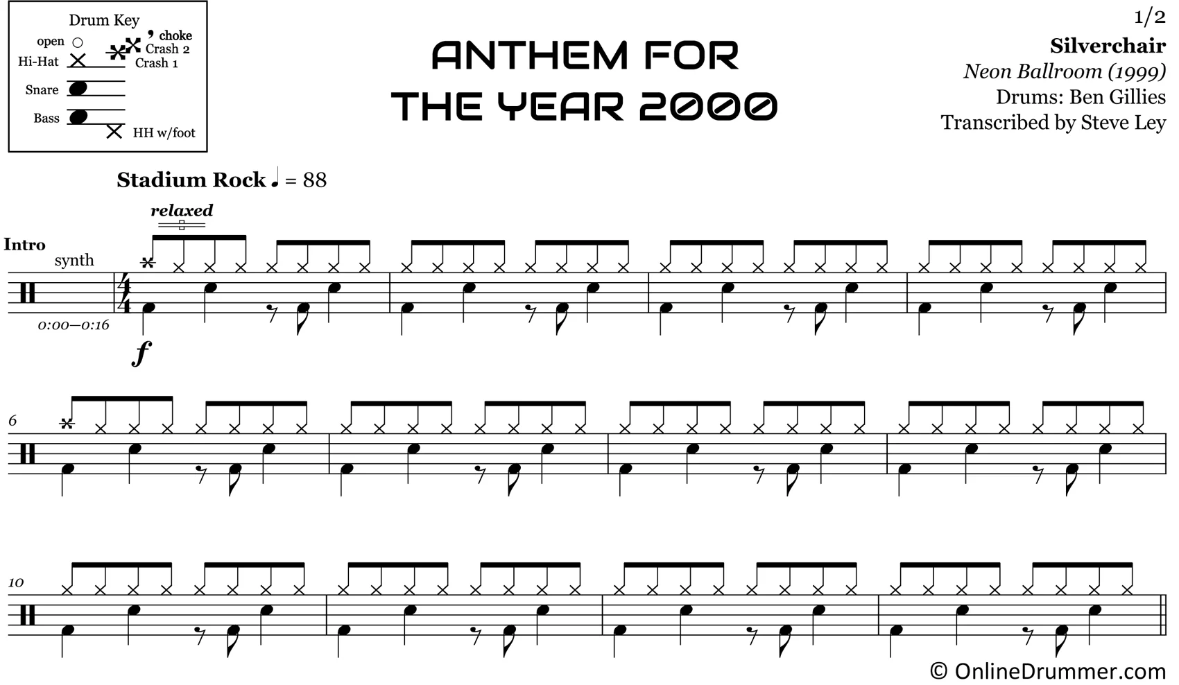 Anthem for the Year 2000 - Silverchair - Drum Sheet Music - Image 3