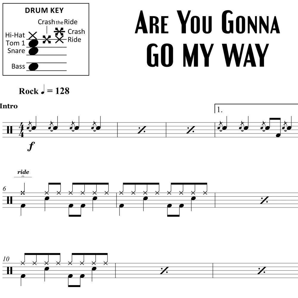 Are You Gonna Go My Way - Lenny Kravitz - Drum Sheet Music - Image 2