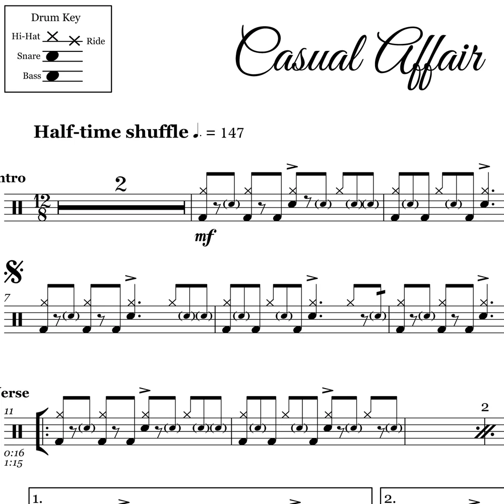 Casual Affair - Panic! At The Disco - Drum Sheet Music - Image 2