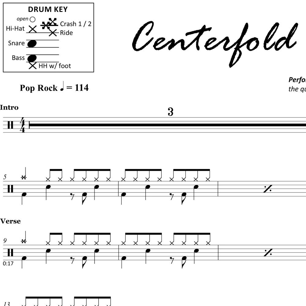 Centerfold - The J. Geils Band - Drum Sheet Music - Image 2