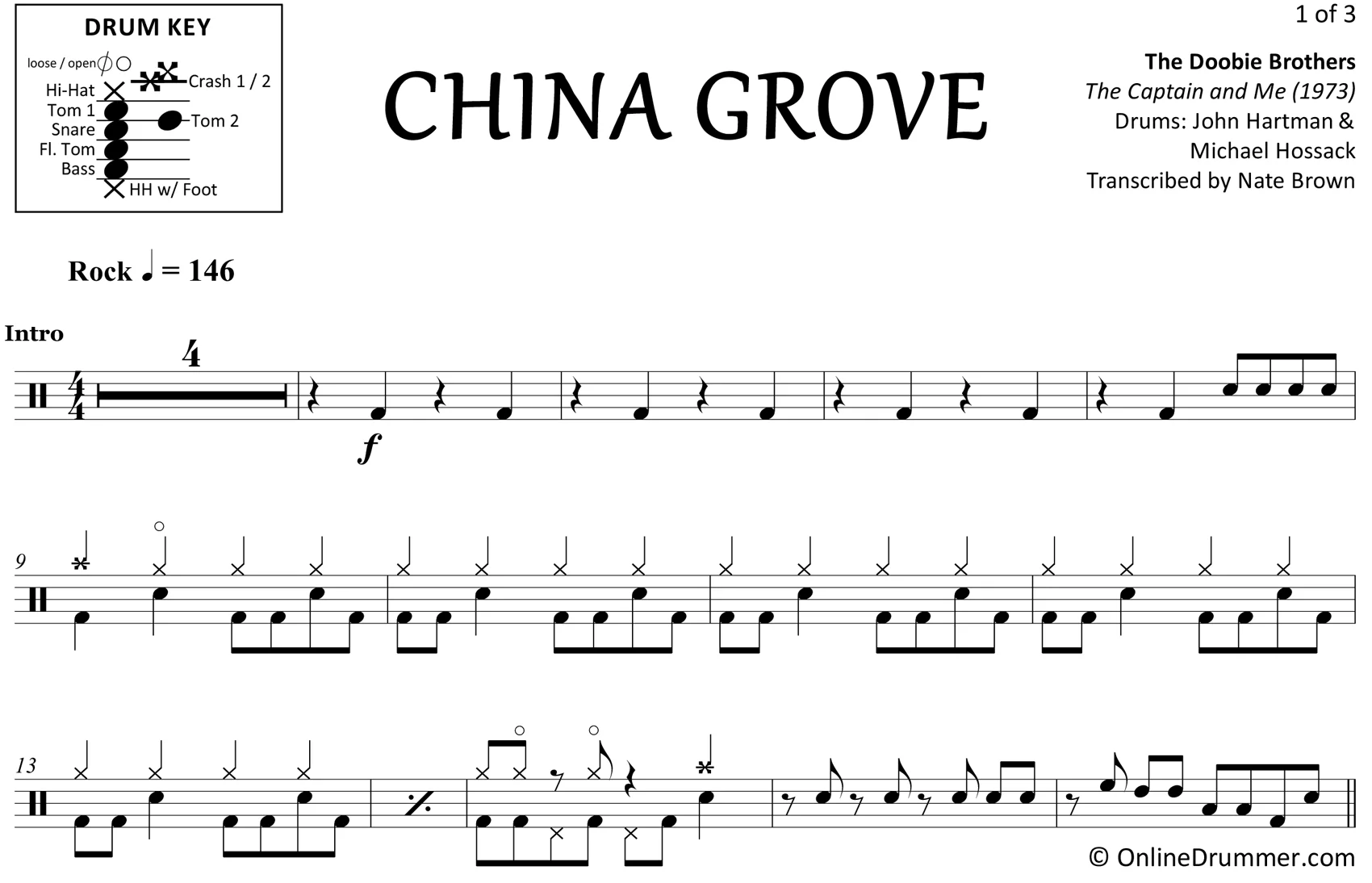 China Grove - The Doobie Brothers - Drum Sheet Music - Image 3