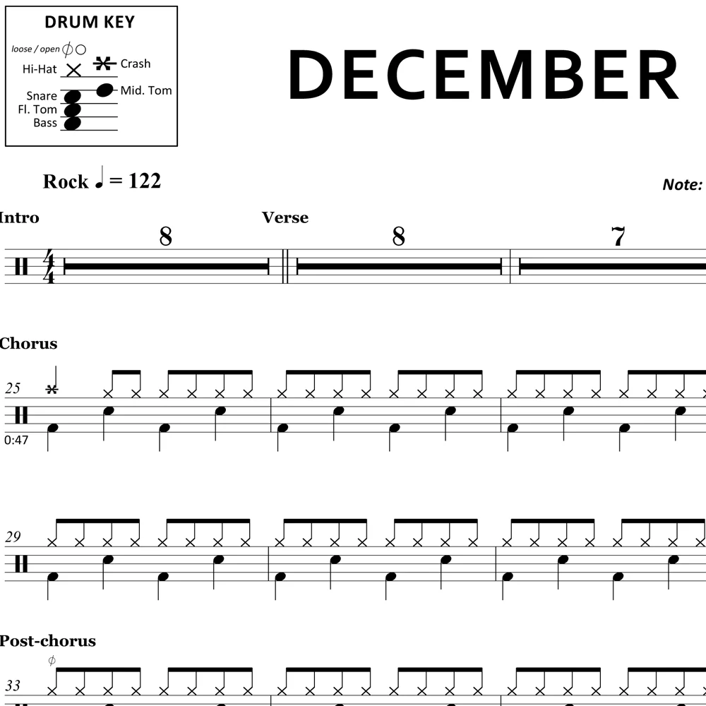 December - Collective Soul - Drum Sheet Music - Image 2