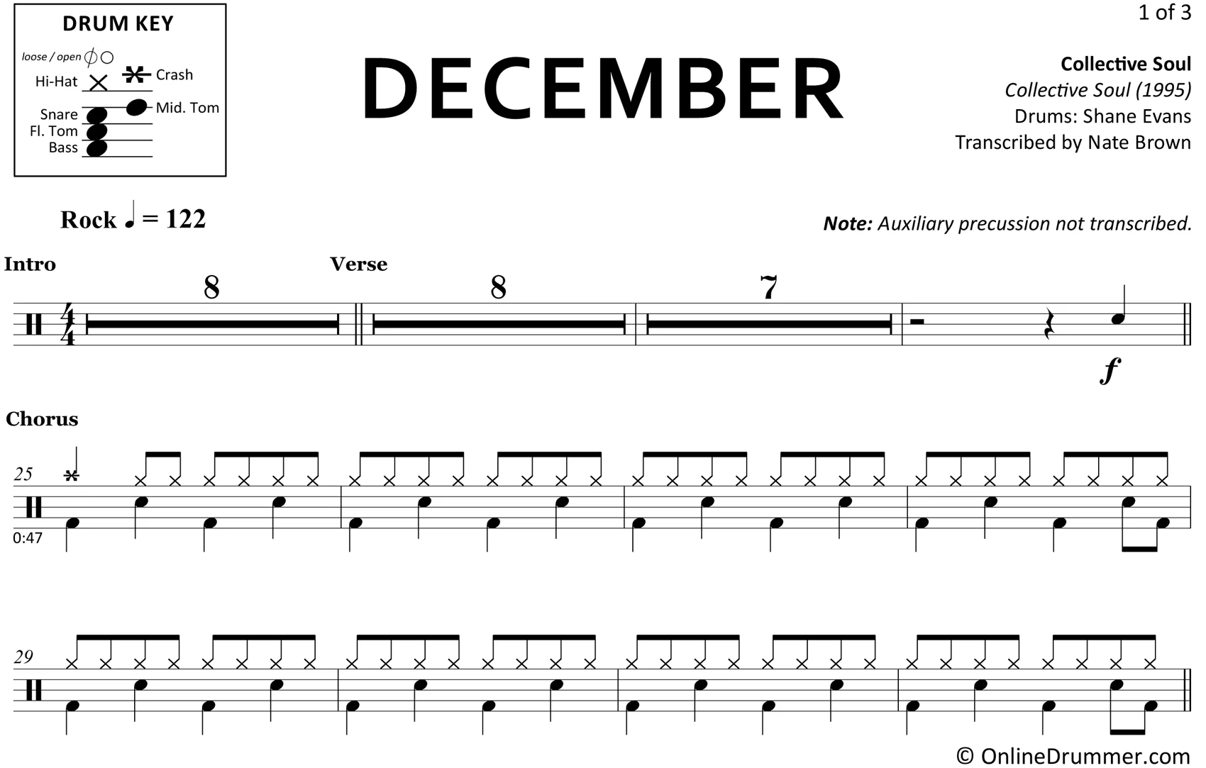 December - Collective Soul - Drum Sheet Music - Image 3