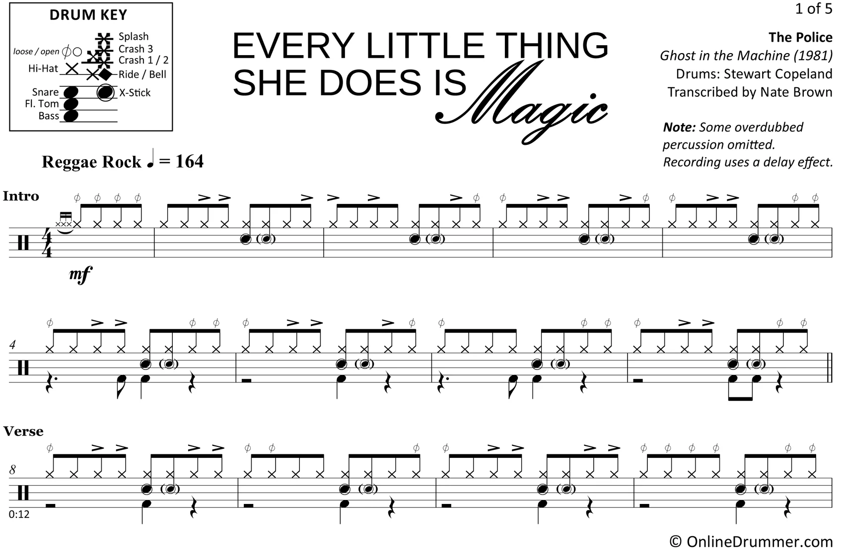 Every Little Thing She Does is Magic - The Police - Drum Sheet Music - Image 3