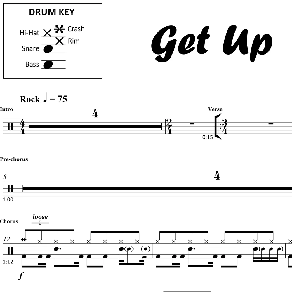 Get Up - Shinedown - Drum Sheet Music - Image 2