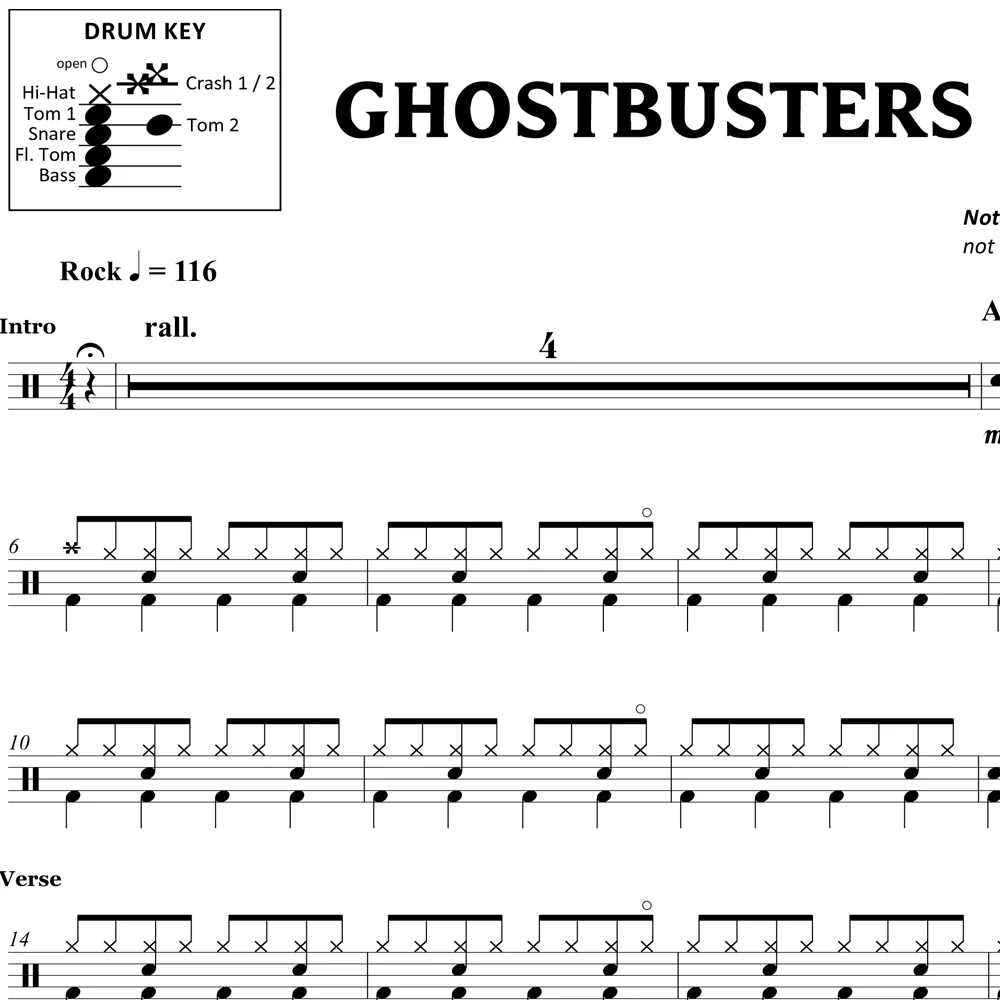 Ghostbusters - Ray Parker Jr. - Drum Sheet Music - Image 2