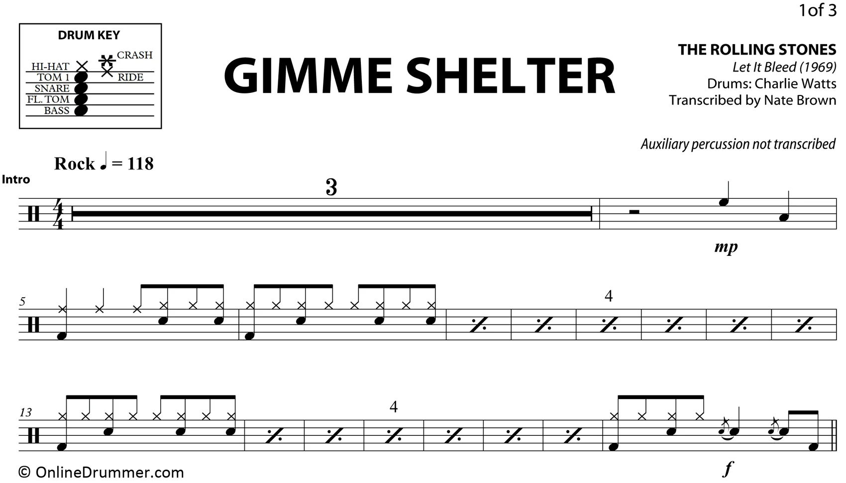 Gimme Shelter - The Rolling Stones - Drum Sheet Music - Image 3