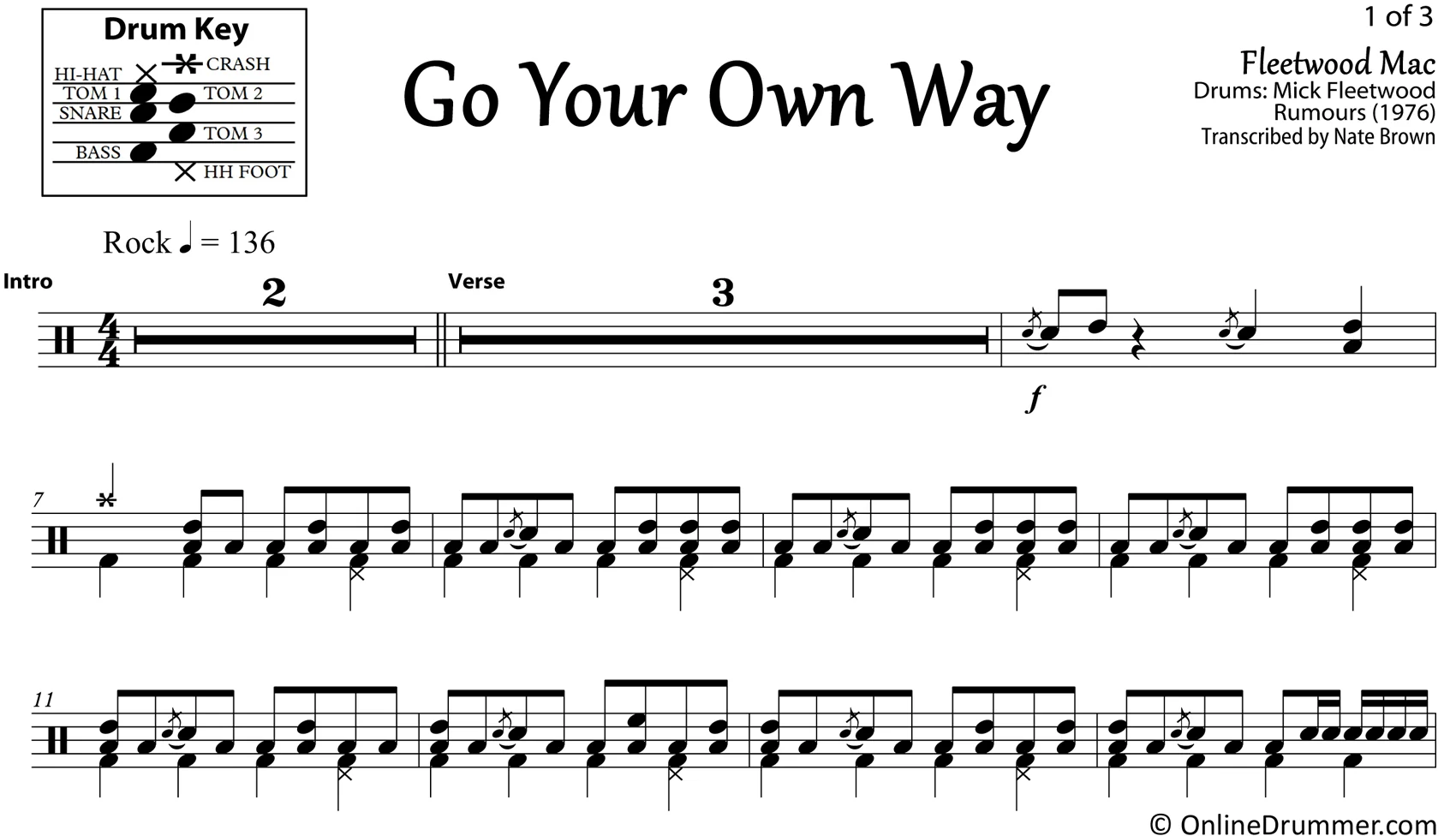 Go Your Own Way - Fleetwood Mac - Drum Sheet Music - Image 3