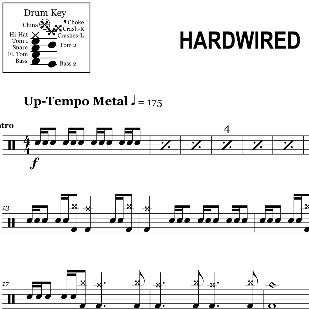 Hardwired - Metallica - Drum Sheet Music - Image 2