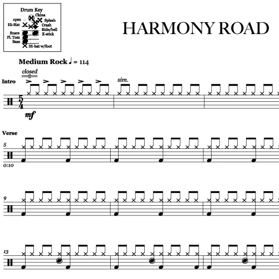 Harmony Road - Sting - Drum Sheet Music - Image 2