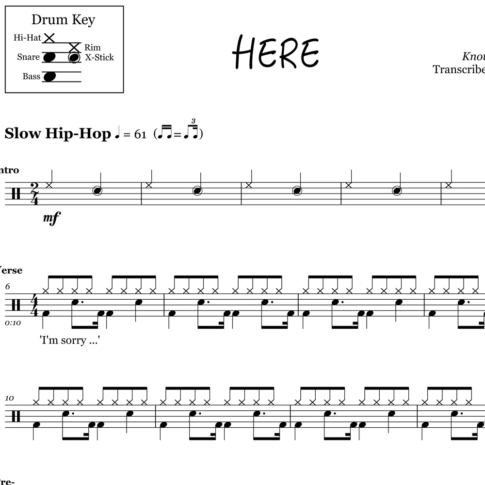 Here - Alessia Cara - Drum Sheet Music - Image 2