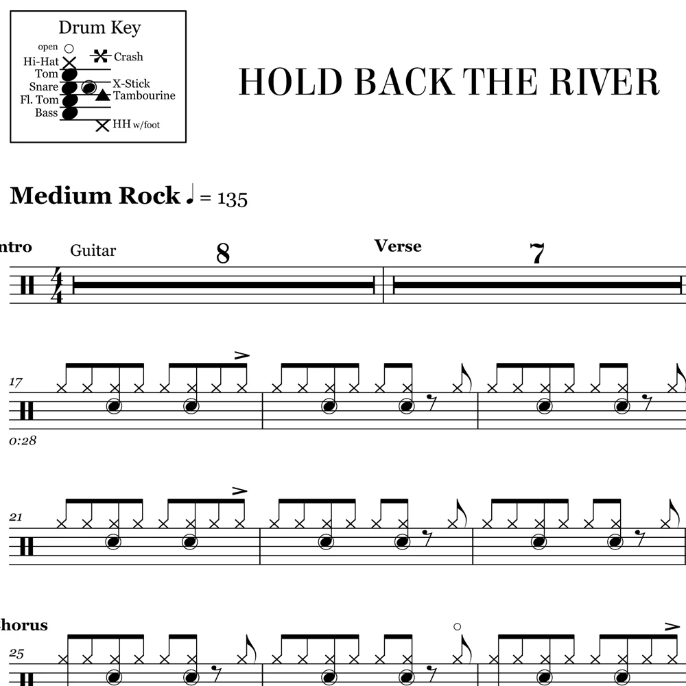 Hold Back The River - James Bay - Drum Sheet Music - Image 2