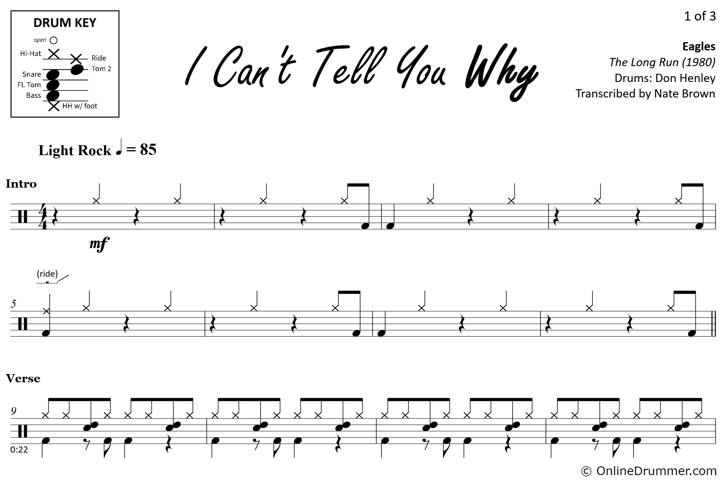I Can't Tell You Why - Eagles - Drum Sheet Music - Image 3