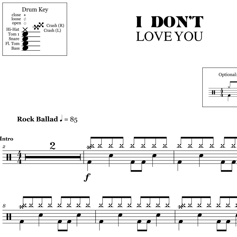 I Don't Love You - My Chemical Romance - Drum Sheet Music - Image 2