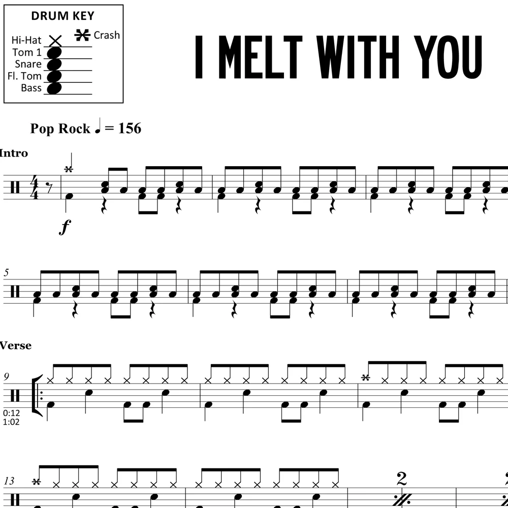 I Melt with You - Modern English - Drum Sheet Music - Image 2