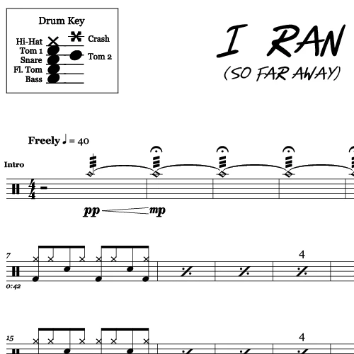 I Ran (So Far Away) - Flock of Seagulls - Drum Sheet Music - Image 2