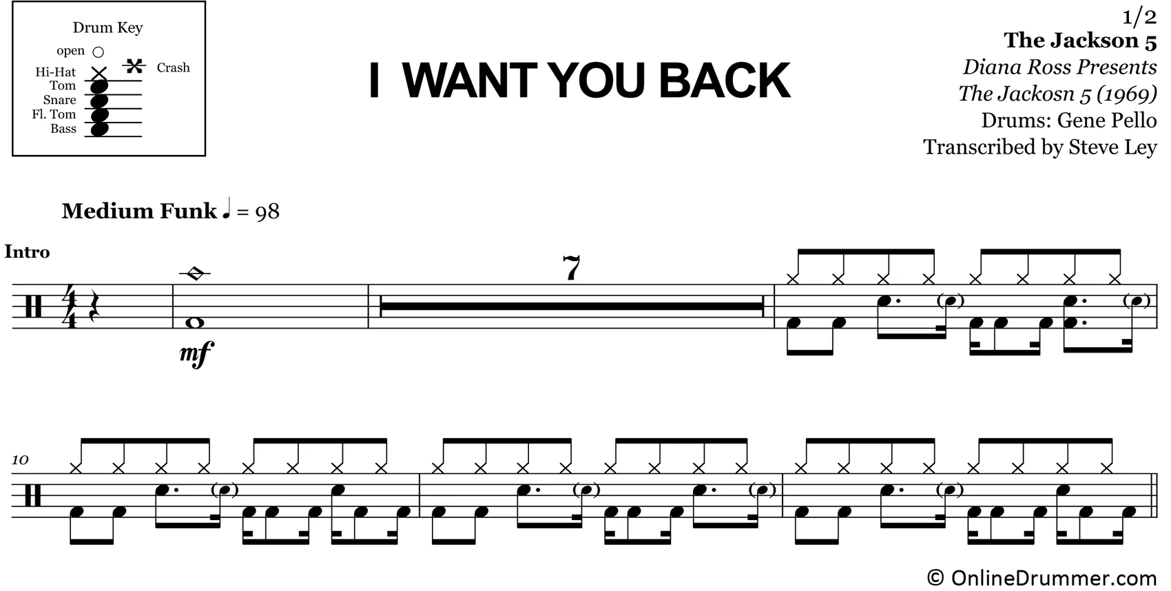I Want You Back - The Jackson 5 - Drum Sheet Music - Image 3