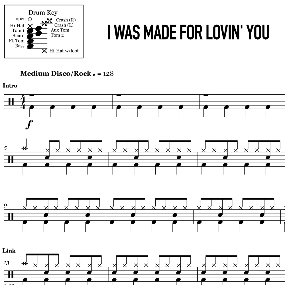 I Was Made for Lovin' You - Kiss - Drum Sheet Music - Image 2