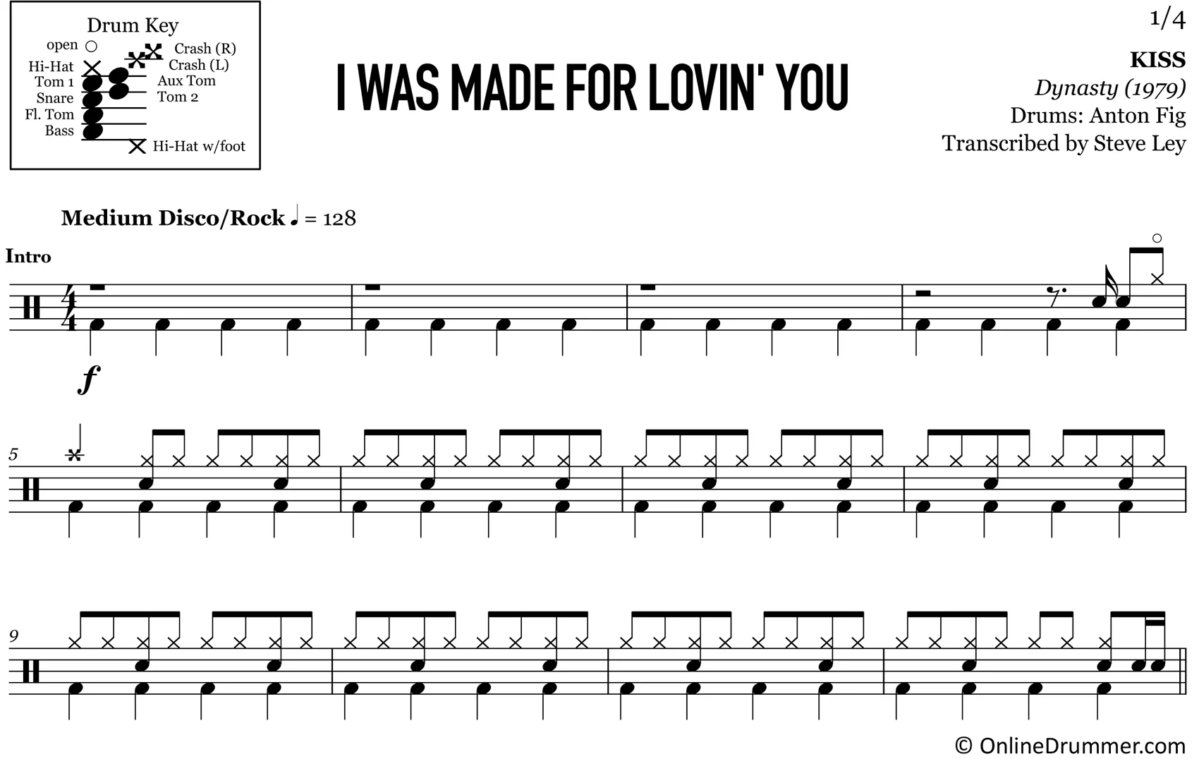 I Was Made for Lovin' You - Kiss - Drum Sheet Music - Image 3