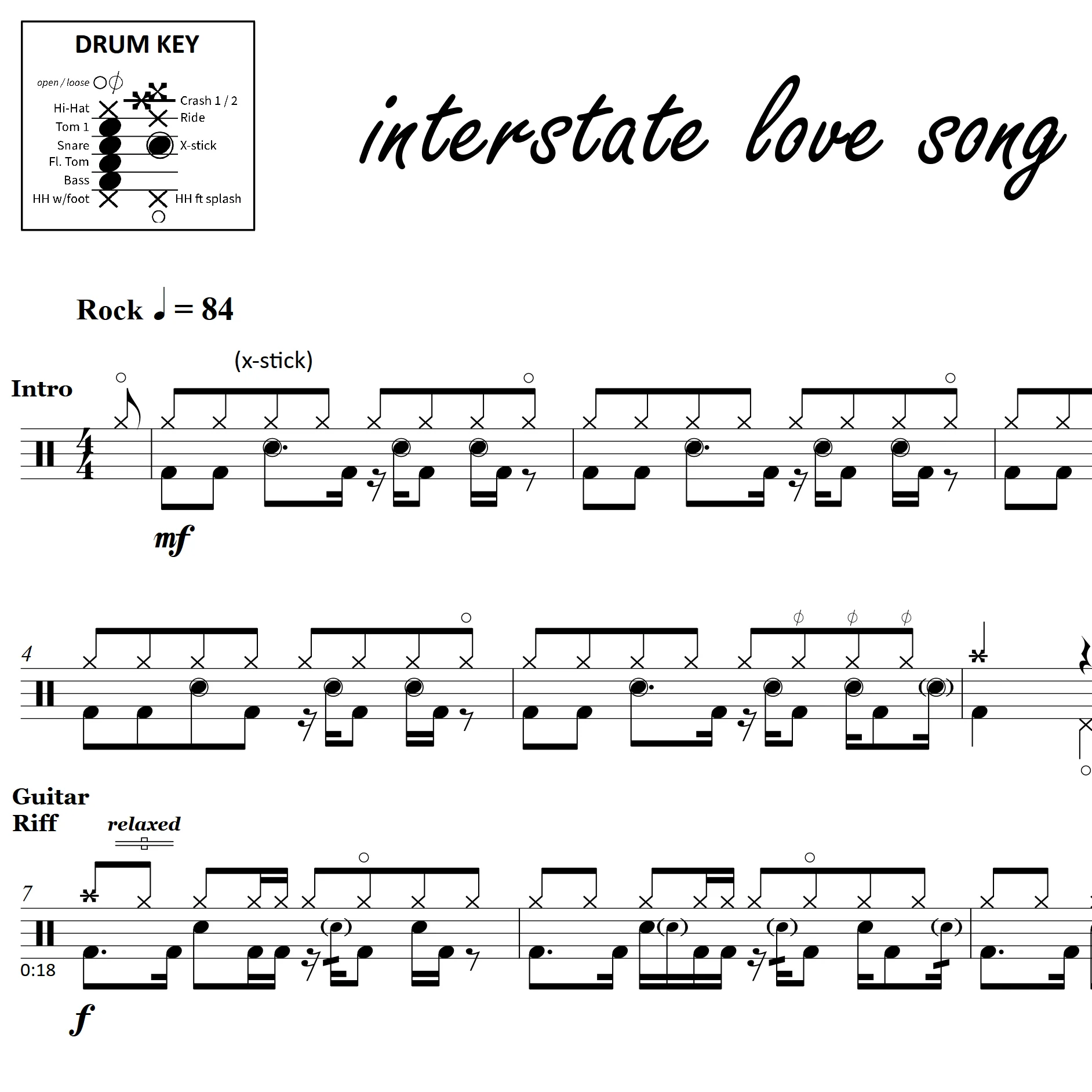 Interstate Love Song - Stone Temple Pilots - Drum Sheet Music - Image 2