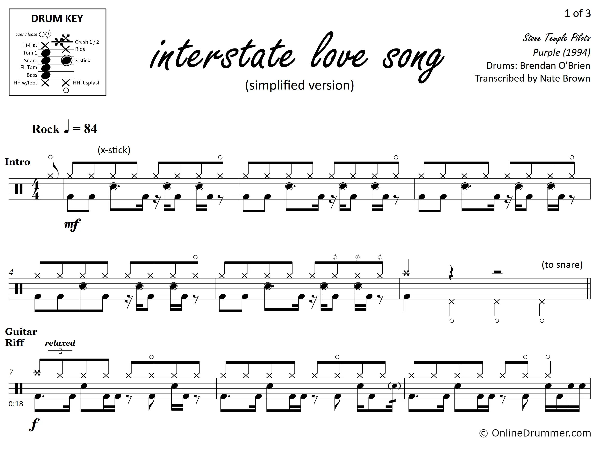 Interstate Love Song - Stone Temple Pilots - Drum Sheet Music - Image 4