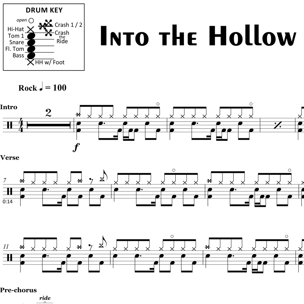 Into the Hollow - Queens of the Stone Age - Drum Sheet Music - Image 2