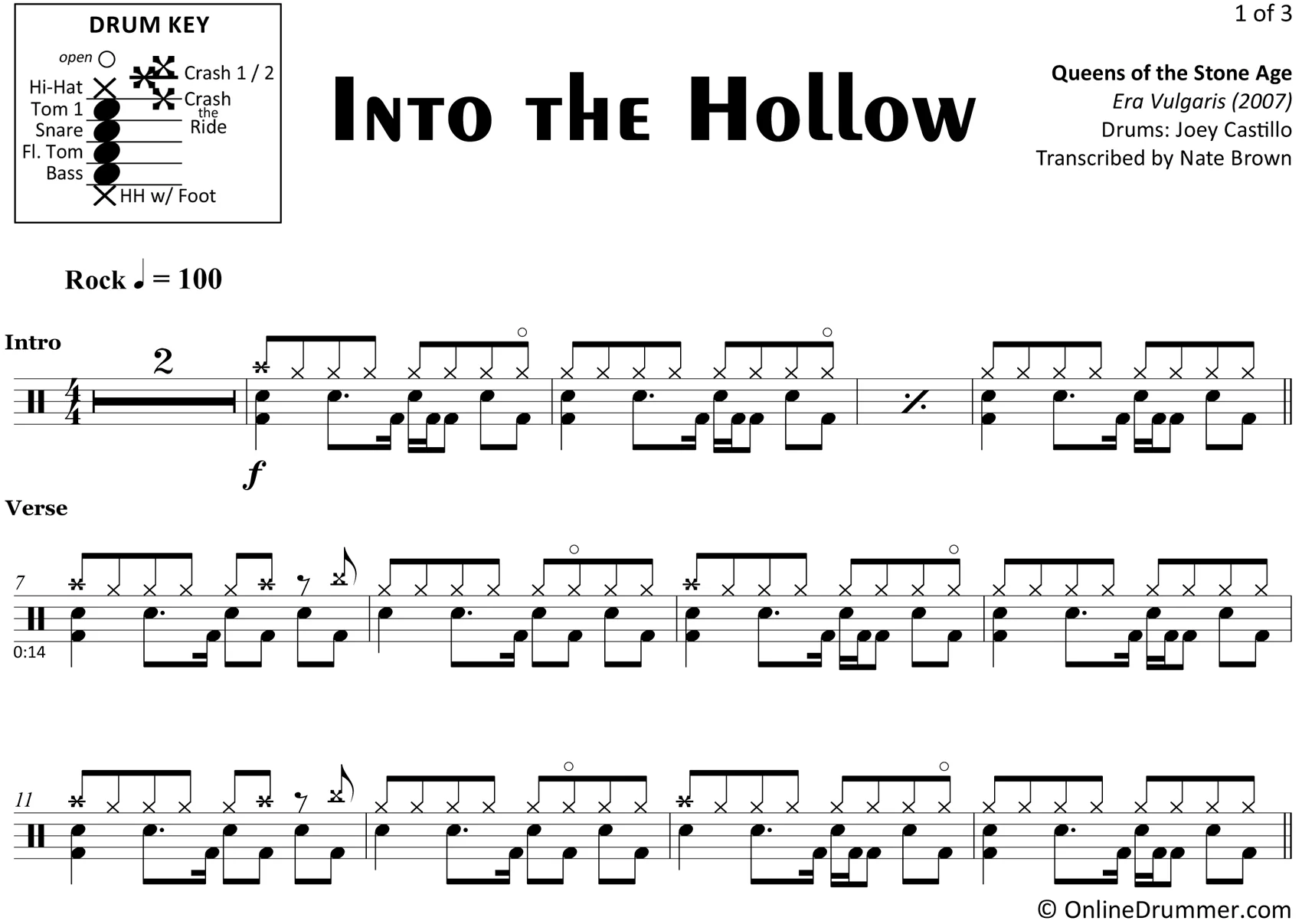 Into the Hollow - Queens of the Stone Age - Drum Sheet Music - Image 3