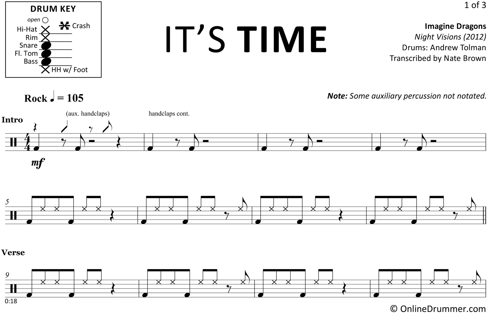 It's Time - Imagine Dragons - Drum Sheet Music - Image 3