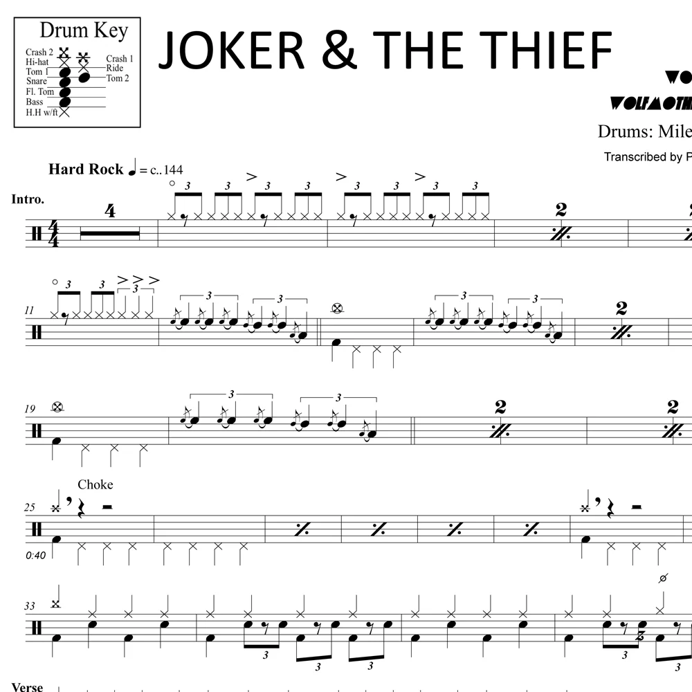 Joker & the Thief - Wolfmother - Drum Sheet Music - Image 2