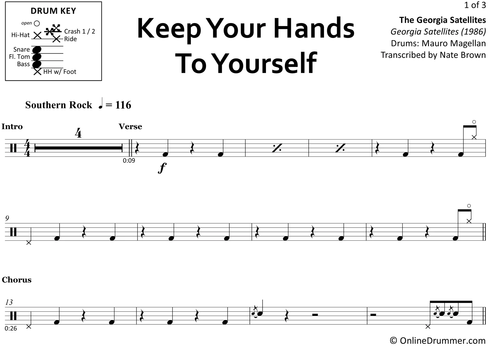 Keep Your Hands To Yourself - The Georgia Satellites - Drum Sheet Music - Image 3
