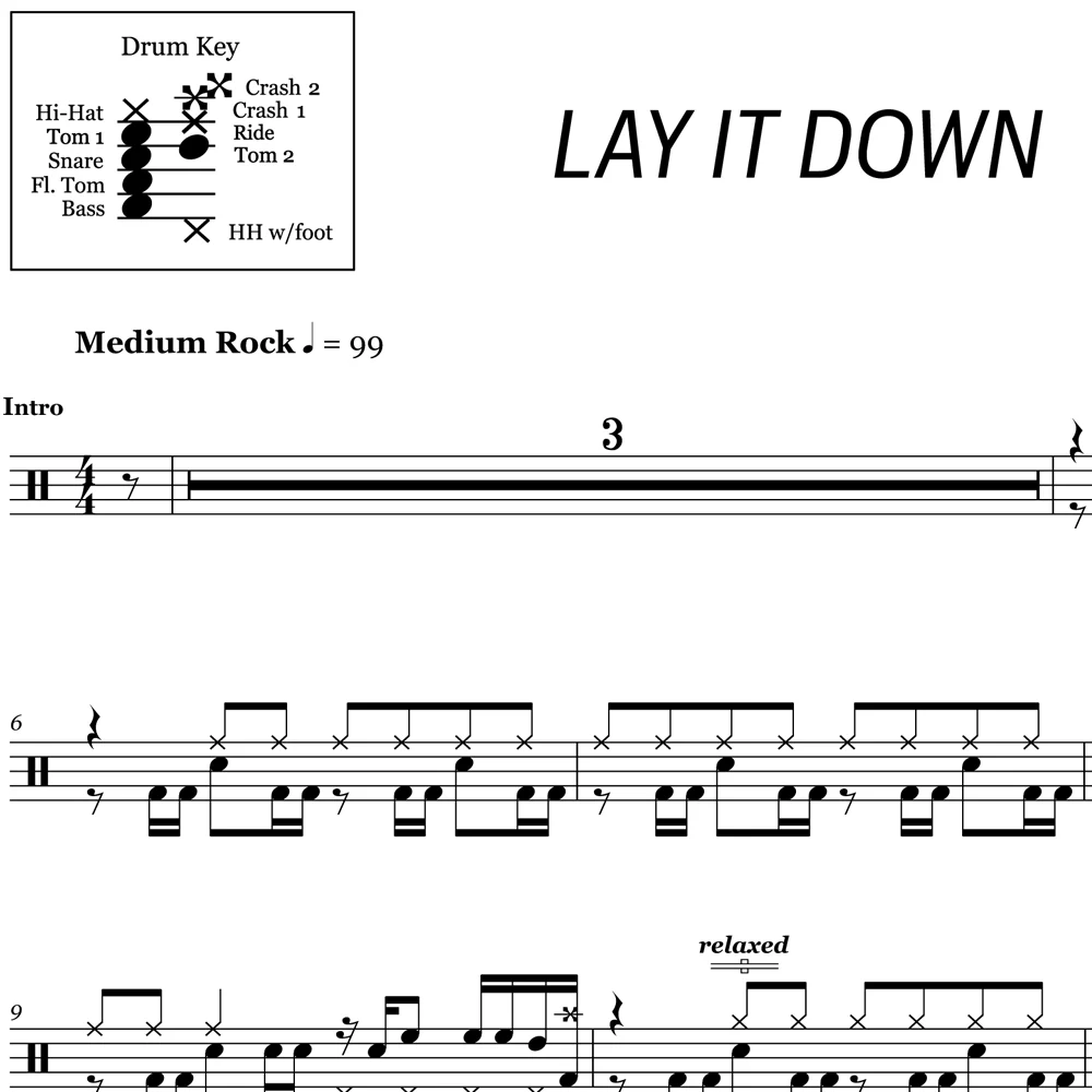 Lay It Down - Ratt - Drum Sheet Music - Image 2