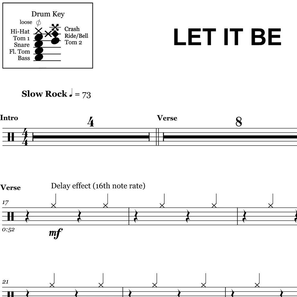 Let It Be - The Beatles - Drum Sheet Music - Image 2
