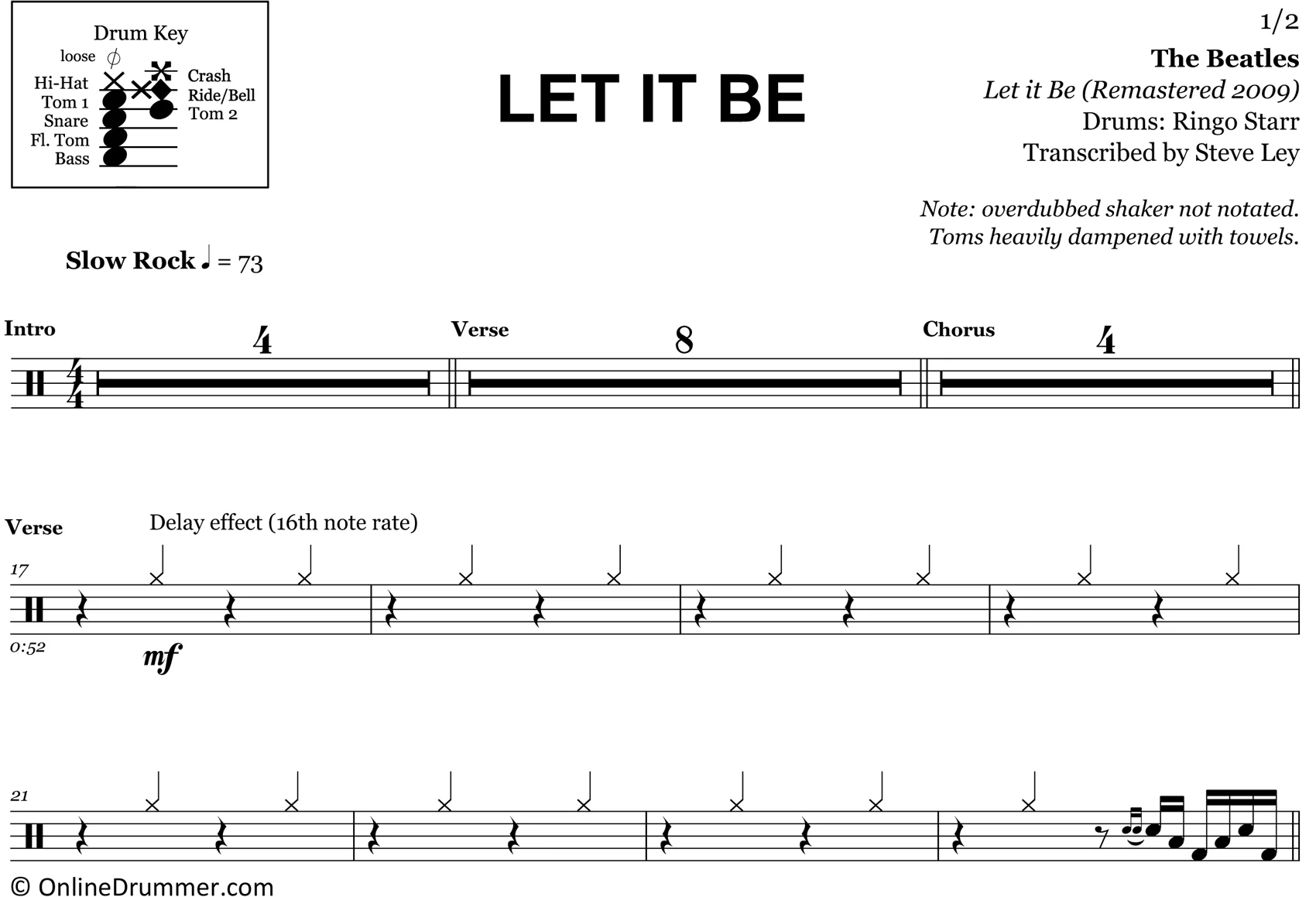 Let It Be - The Beatles - Drum Sheet Music - Image 3