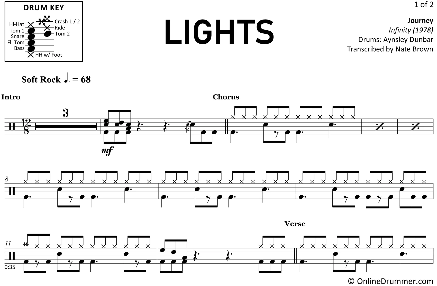 Lights - Journey - Drum Sheet Music - Image 3