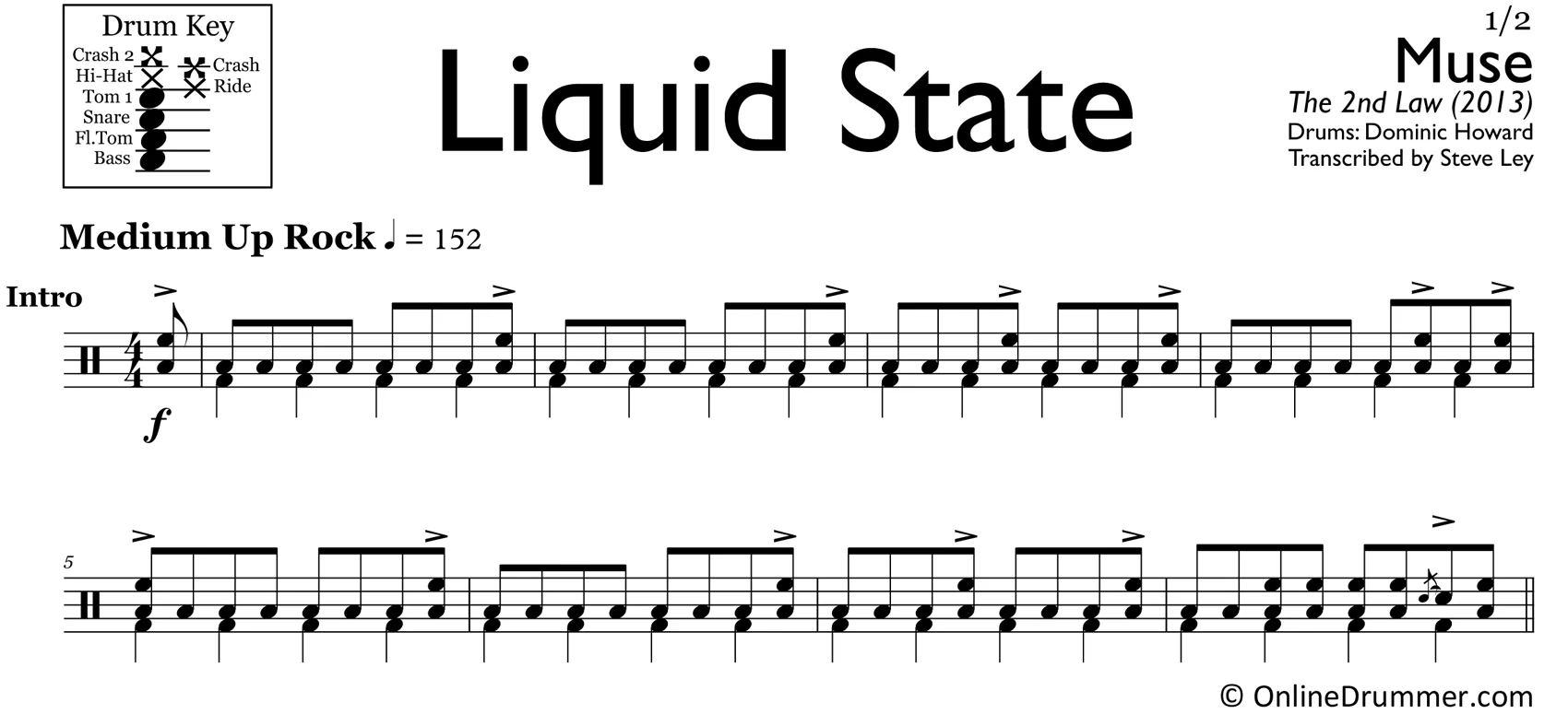 Liquid State - Muse - Drum Sheet Music - Image 3