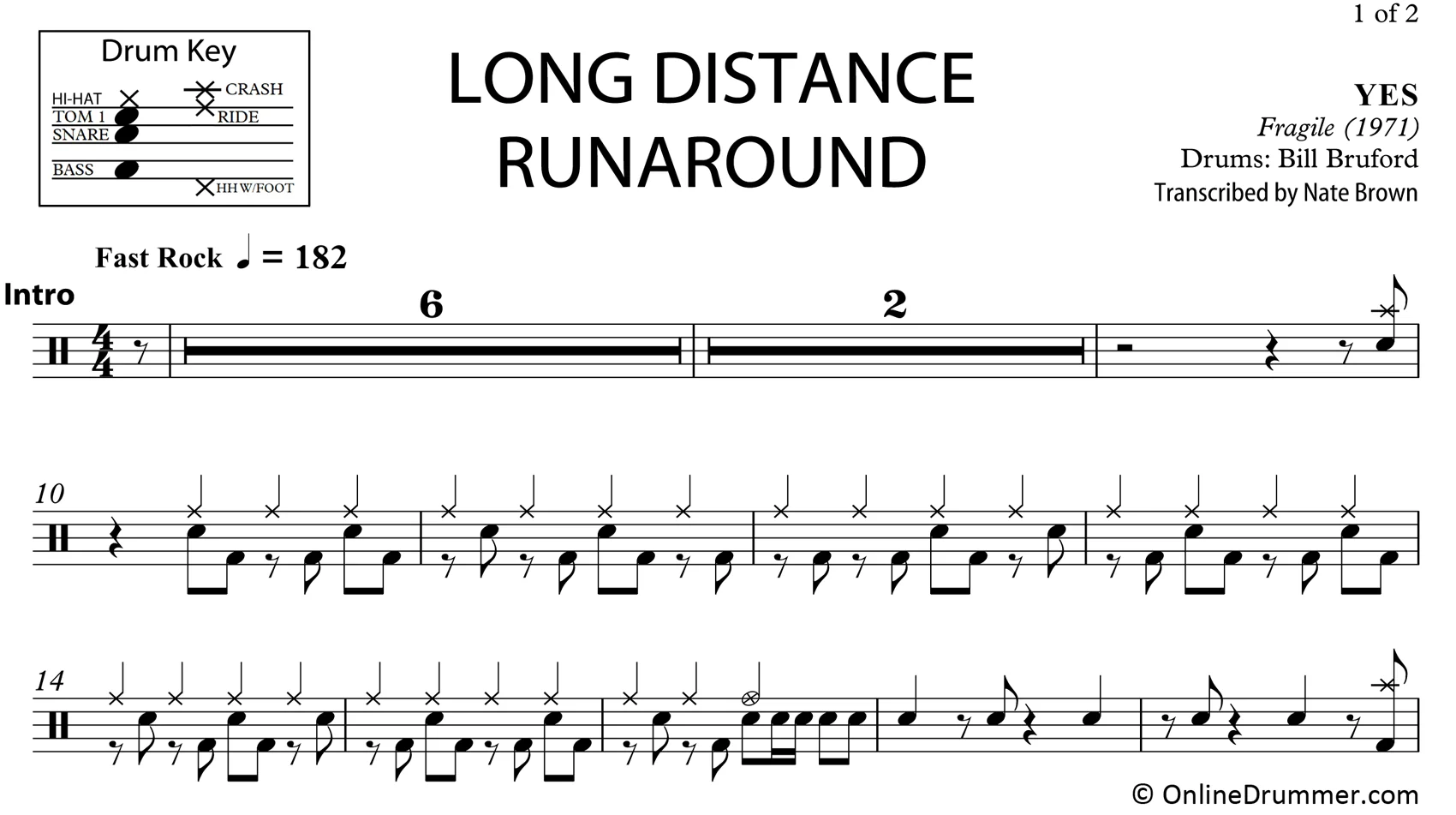 Long Distance Runaround - Yes - Drum Sheet Music - Image 3