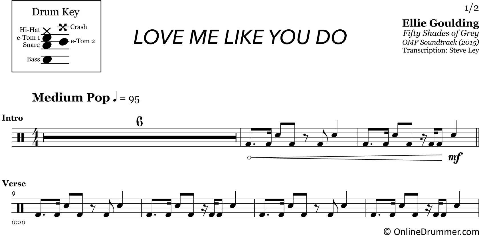 Love Me Like You Do - Ellie Goulding - Drum Sheet Music - Image 3