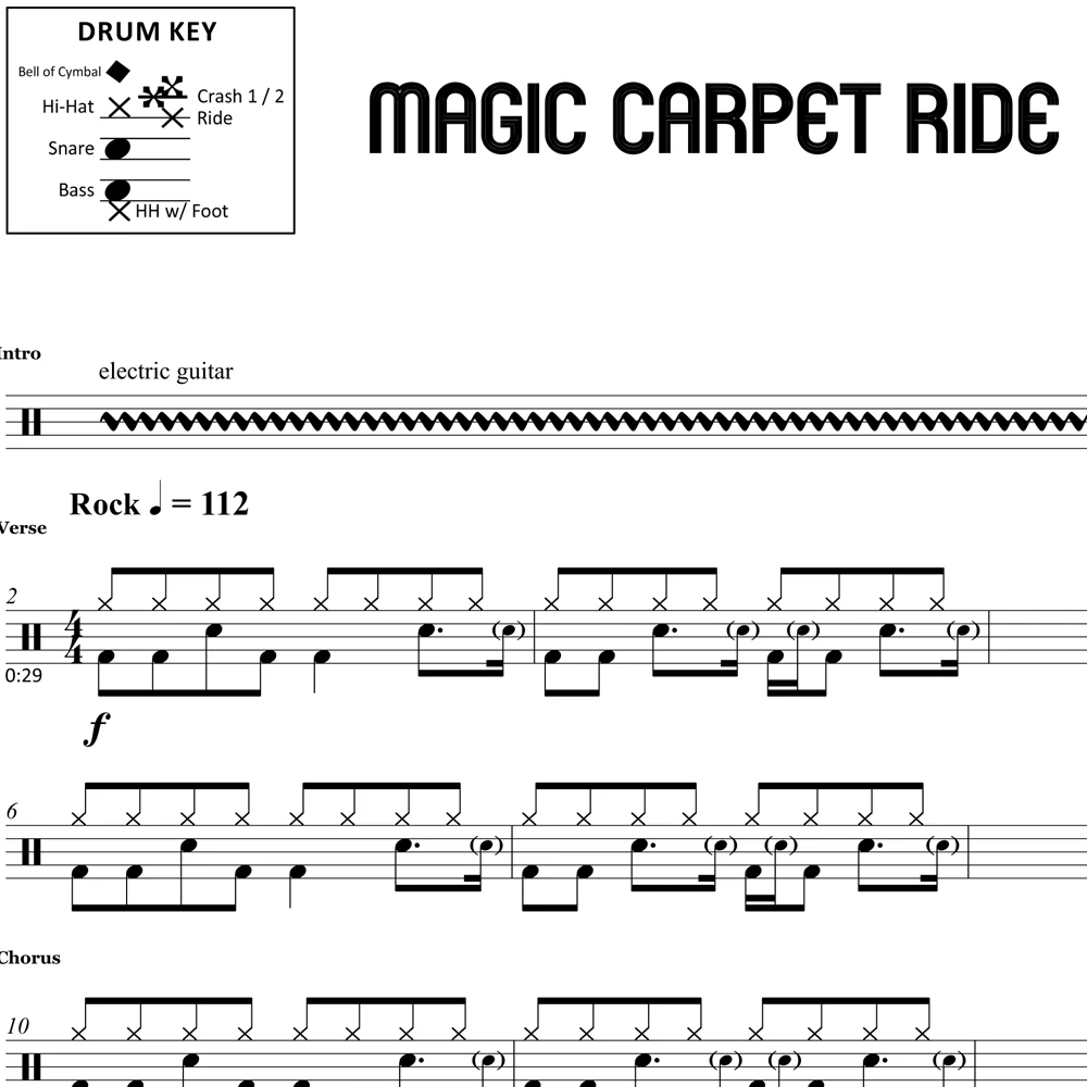 Magic Carpet Ride - Steppenwolf - Drum Sheet Music - Image 2