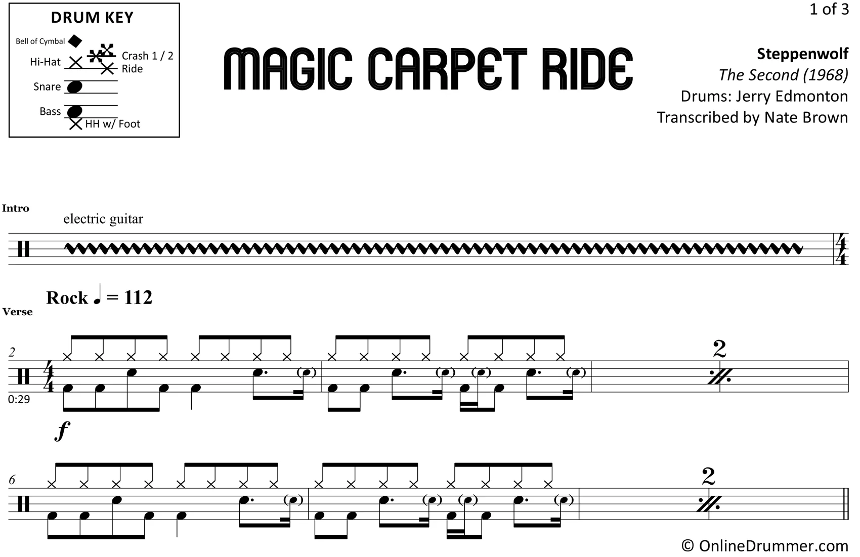 Magic Carpet Ride - Steppenwolf - Drum Sheet Music - Image 3