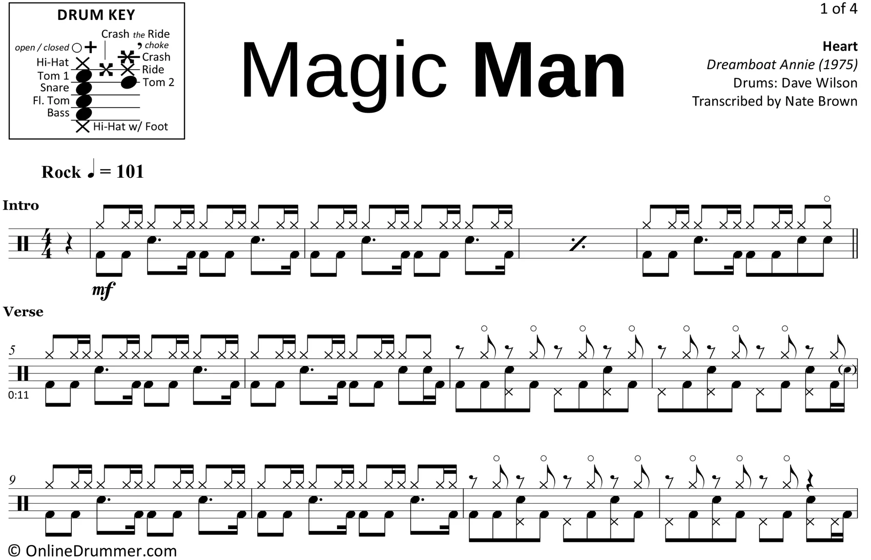 Magic Man - Heart - Drum Sheet Music - Image 3