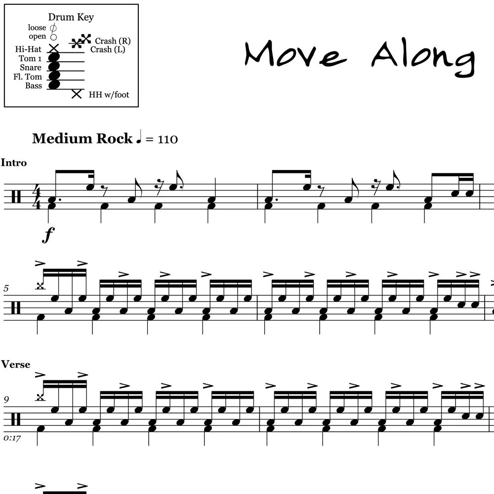 Move Along - All American Rejects - Drum Sheet Music - Image 2