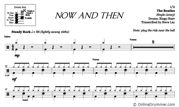 Now and Then - The Beatles - Drum Sheet Music - Image 3