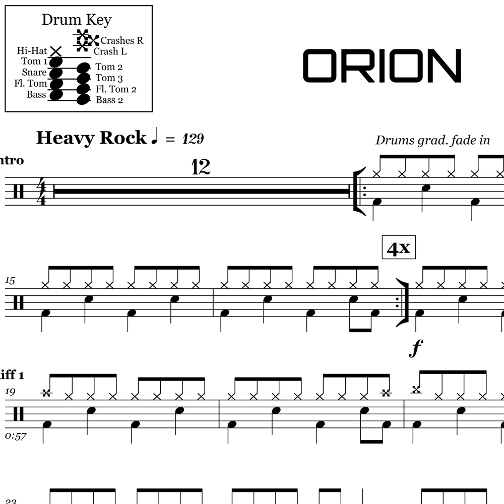Orion - Metallica - Drum Sheet Music - Image 2