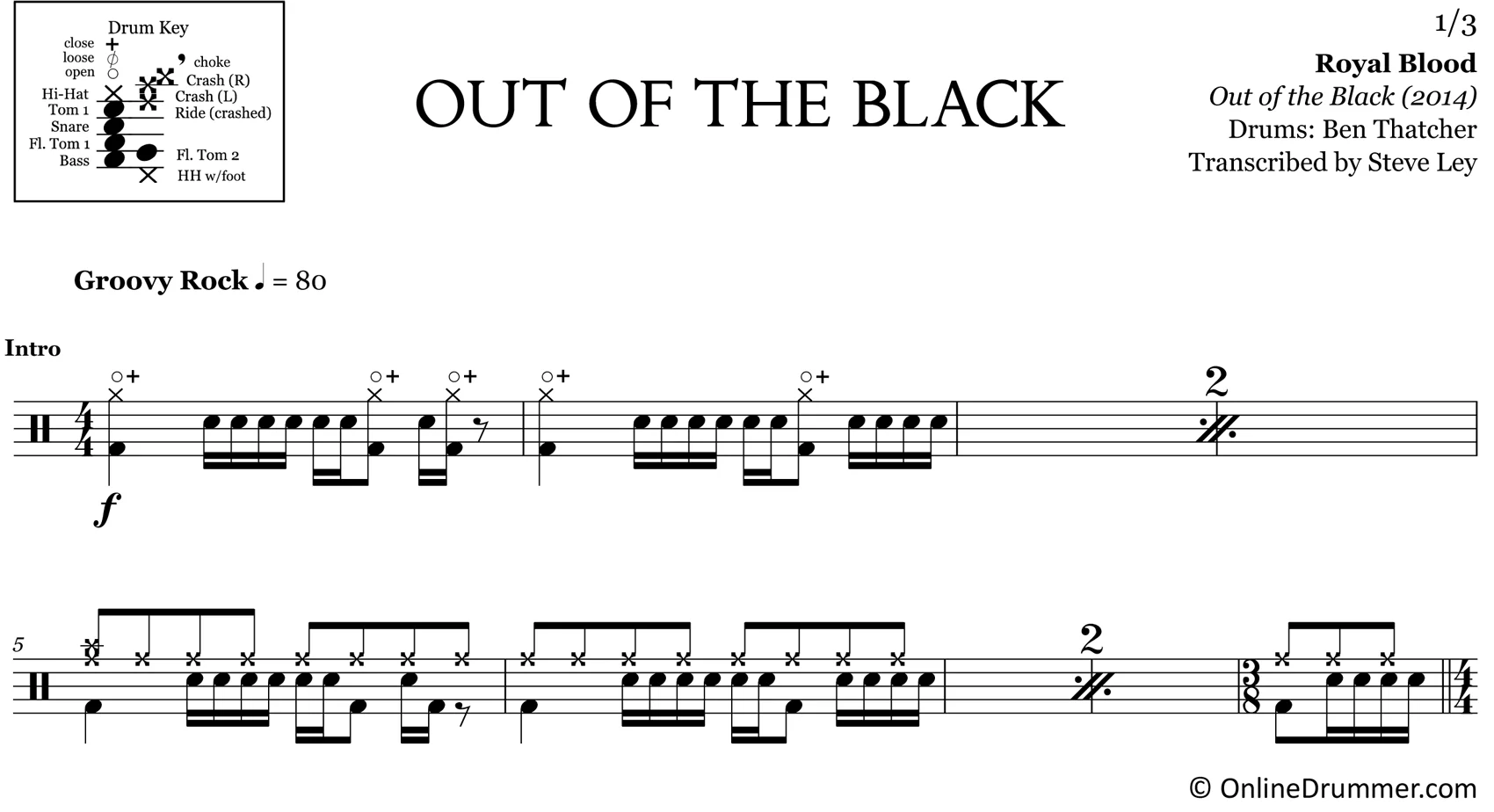 Out Of The Black - Royal Blood - Drum Sheet Music - Image 3