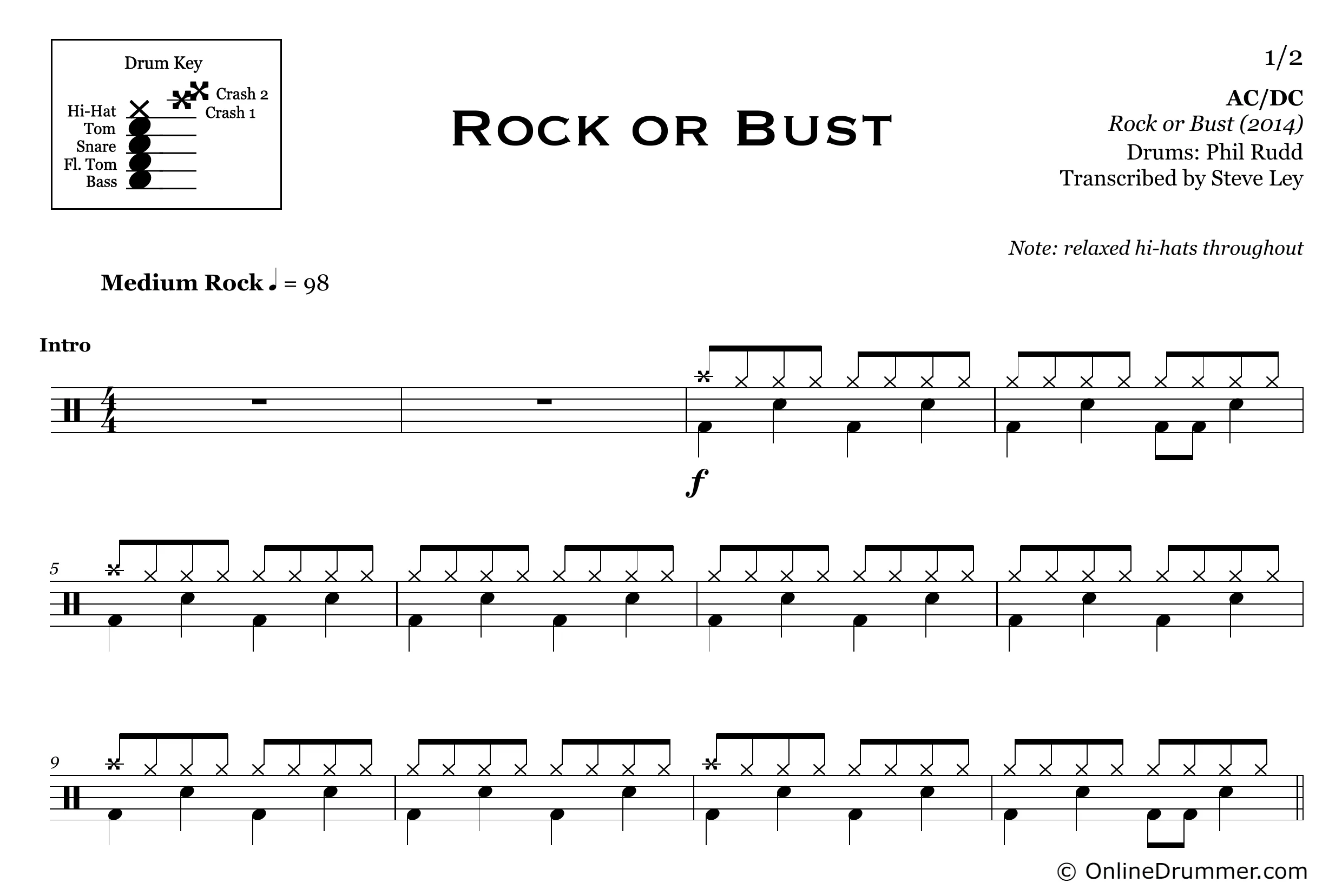 Rock or Bust - ACDC - Drum Sheet Music - Image 3