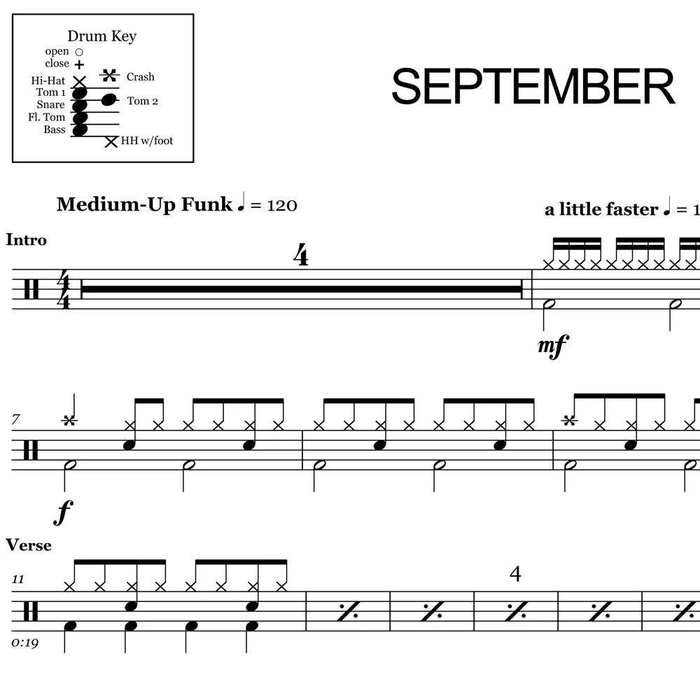 September - Earth, Wind & Fire - Drum Sheet Music - Image 2