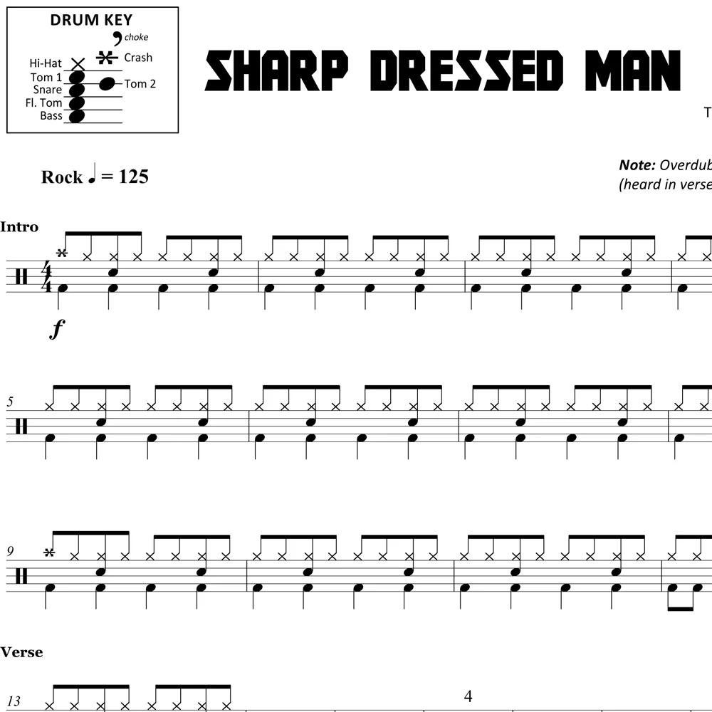 Sharp Dressed Man - ZZ Top - Drum Sheet Music - Image 2
