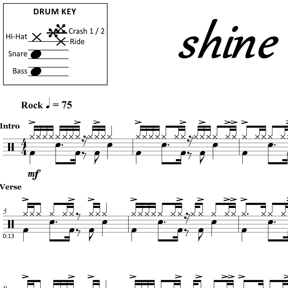 Shine - Collective Soul - Drum Sheet Music - Image 2