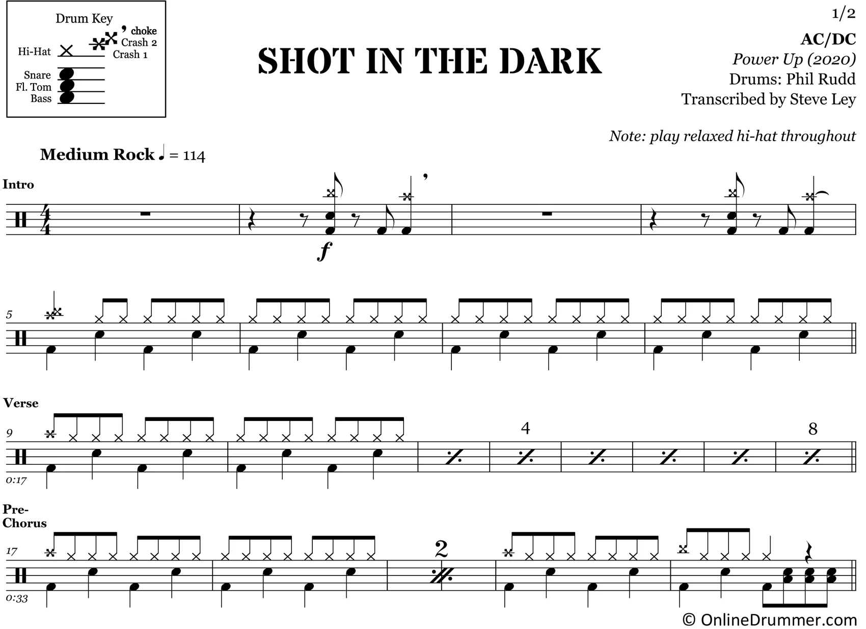 Shot in the Dark - AC/DC - Drum Sheet Music - Image 3