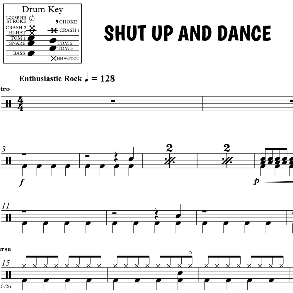 Shut Up and Dance - Walk The Moon - Drum Sheet Music - Image 2